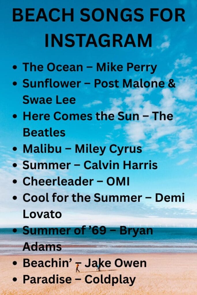 Beach songs for instagram posts