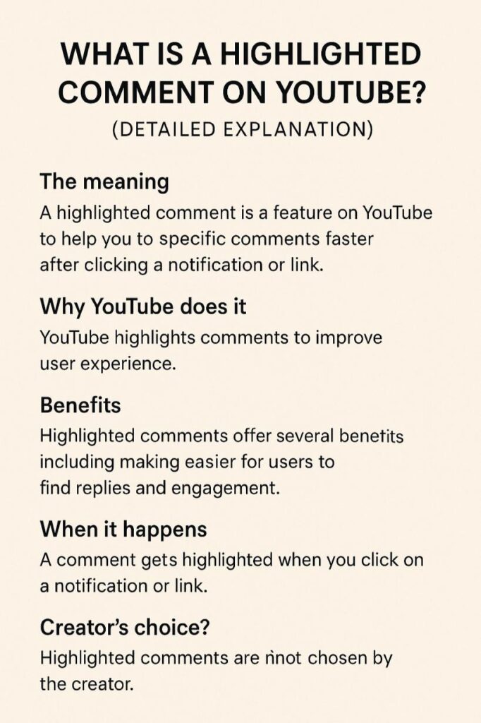 Highlighted Comment On YouTube