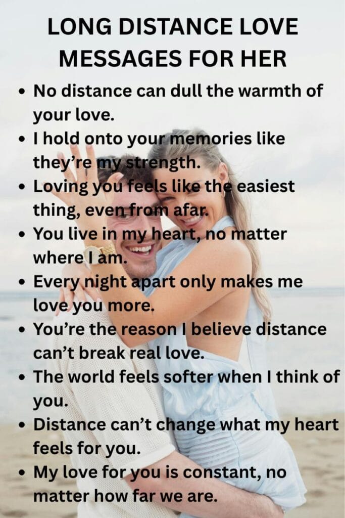 Long distance love message to her