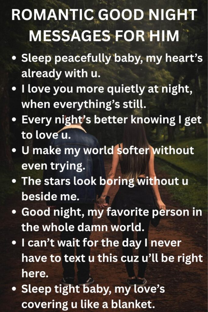 Romantic good night messages for guys