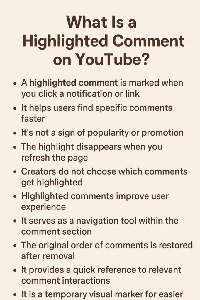 What Is Highlighted Comment On YouTube