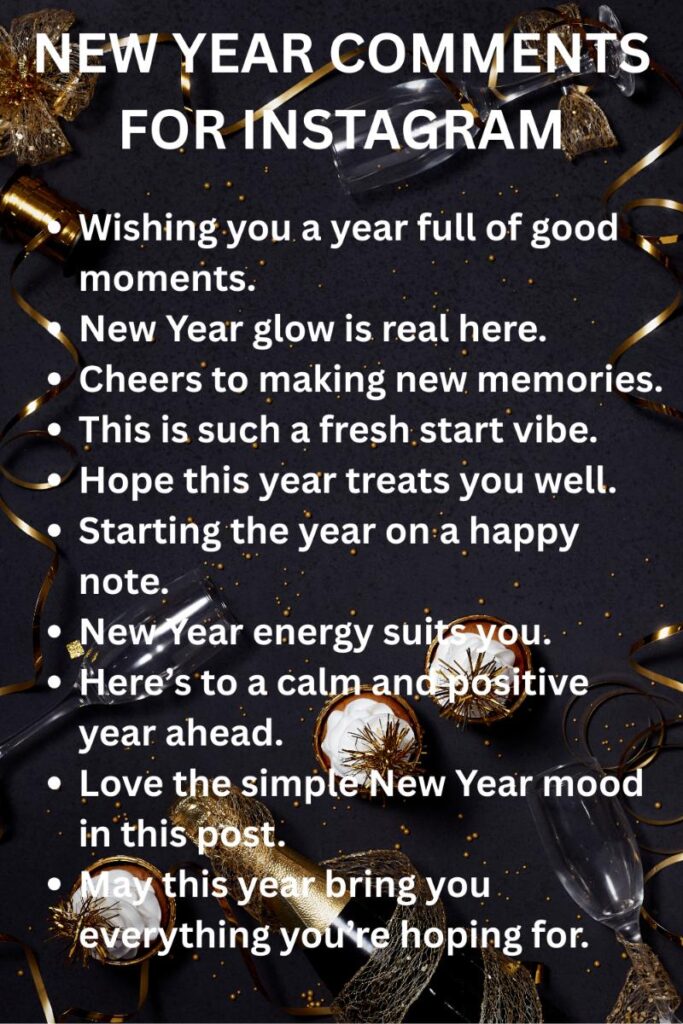Instagram comments about new year