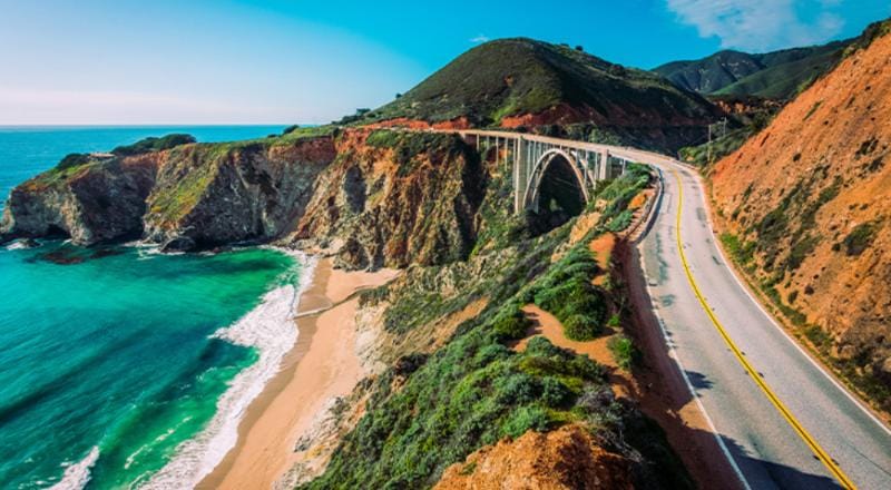 Scenic drive along the coast