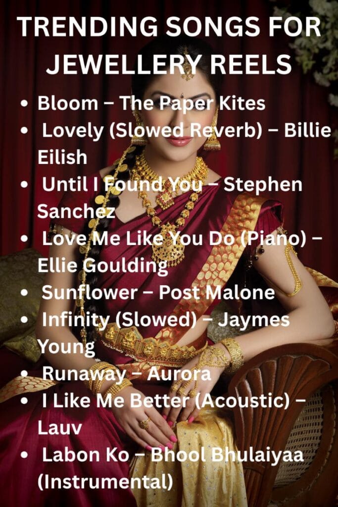 Songs for jewellery reels