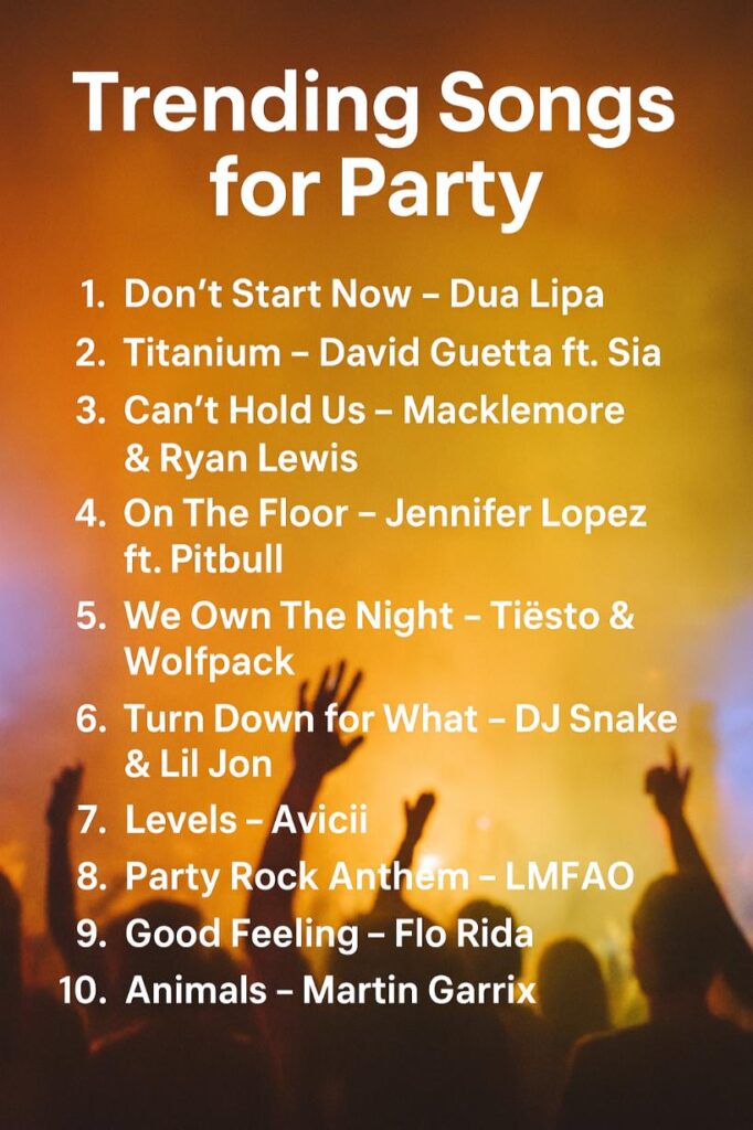 Trending songs for party