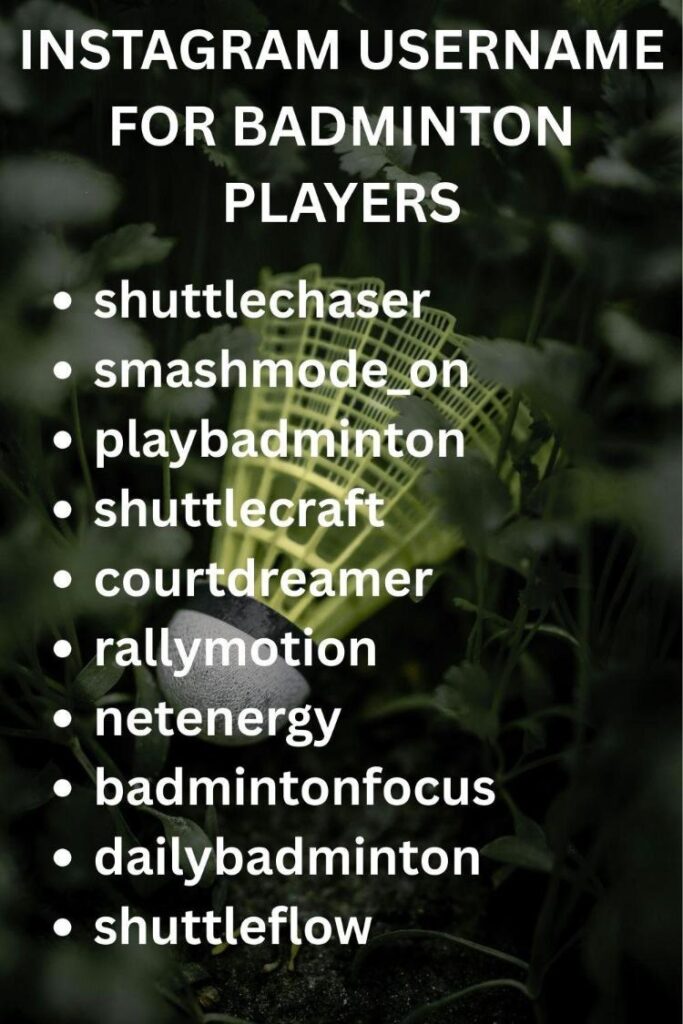 Badminton username ideas for instagram Badminton username ideas for instagram