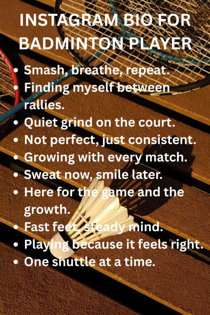 Bio ideas for badminton player Bio ideas for badminton player