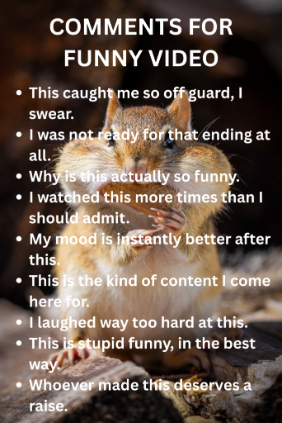 Comments for funny videos