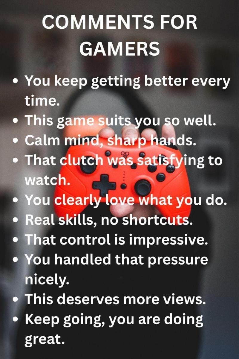 60+ Top Comments for Gamers (Coolest Gaming Compliments) — Trending Us