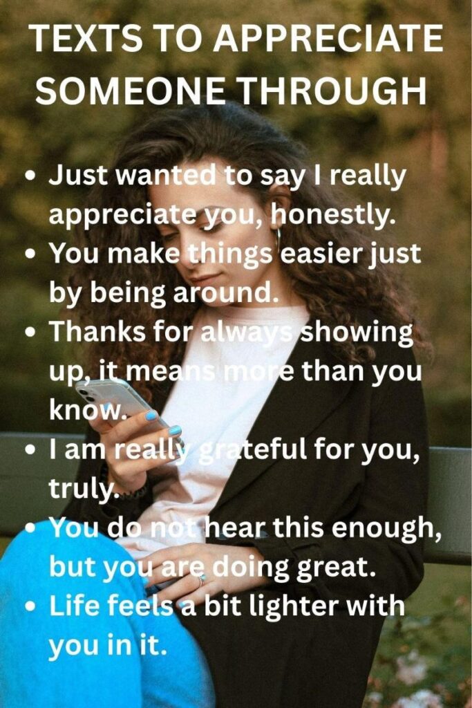 How do you appreciate someone through text