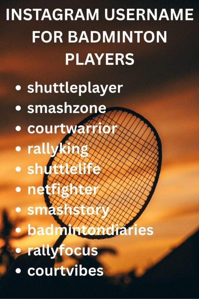 Ig username for badminton players Ig username for badminton players