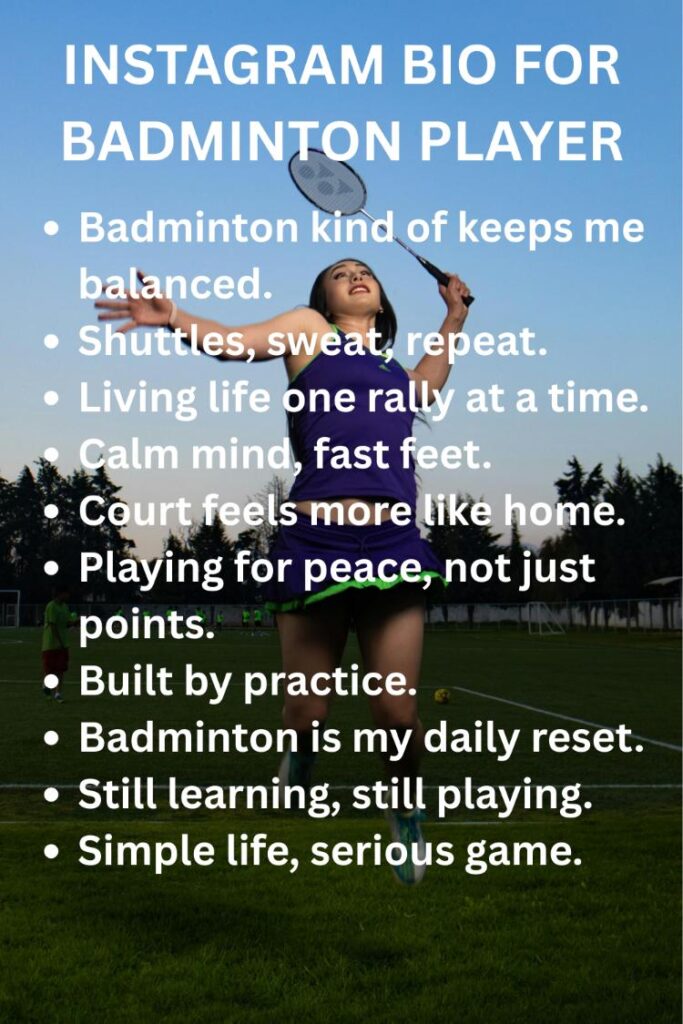 Instagram bio for badminton players Instagram bio for badminton players