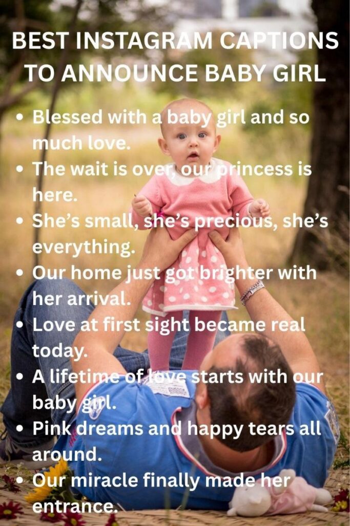 Instagram captions to announce baby girl