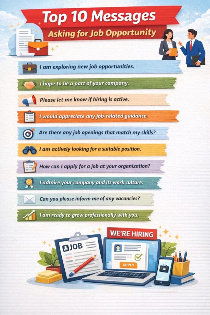 Messages asking for job opportunities