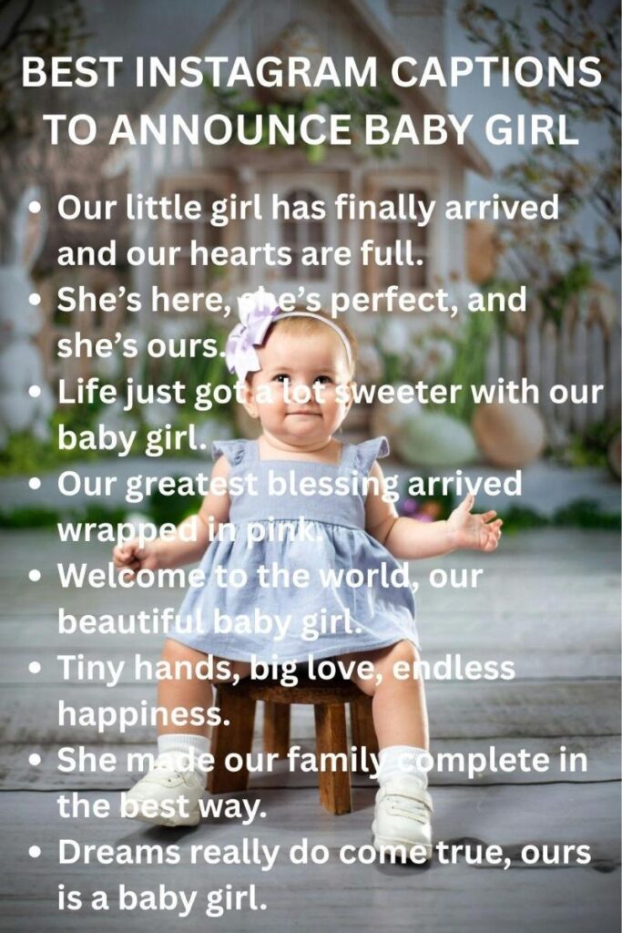 Newborn announcement captions