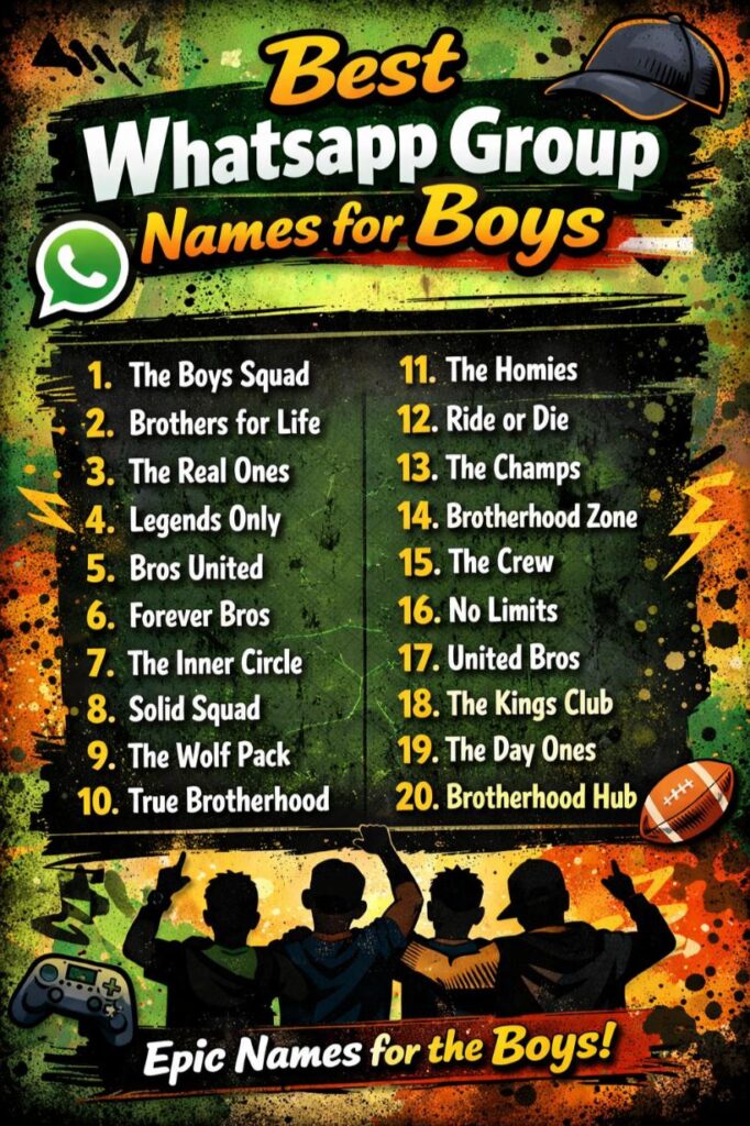Whatsapp group name ideas for boys