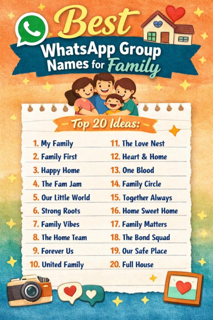 Whatsapp group name ideas for family