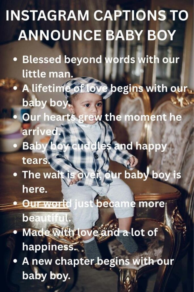 Baby boy announcement captions
