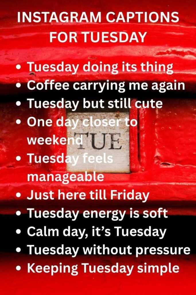 Captions for tuesday posts