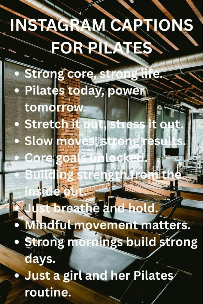 Instagram captions for pilates