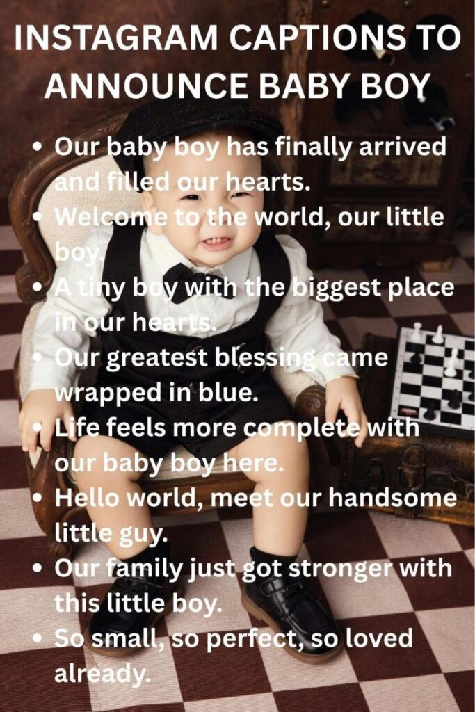 Instagram captions to announce baby boy