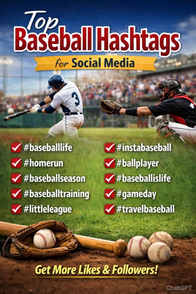 Popular baseball hashtags