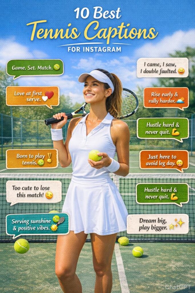 Top tennis captions