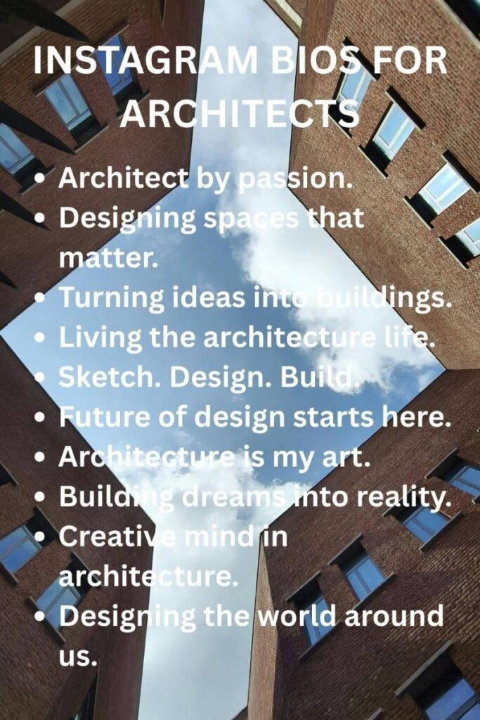 Creative instagram bios for architects Creative instagram bios for architects