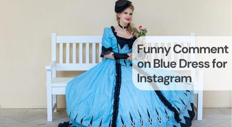 Funny comment on blue dress for instagram