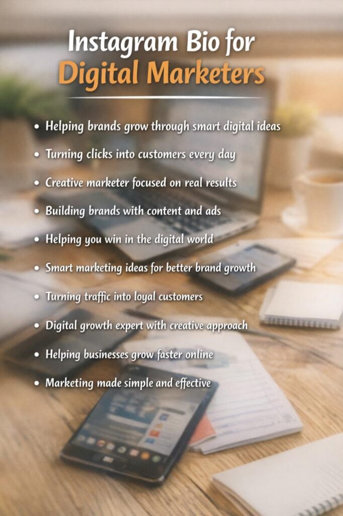 Instagram bio examples for digital marketers