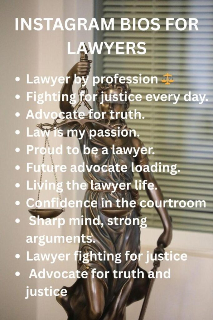 Instagram bio for lawyers