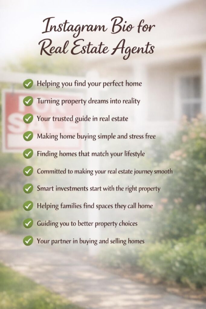Instagram bio ideas for real estate agents