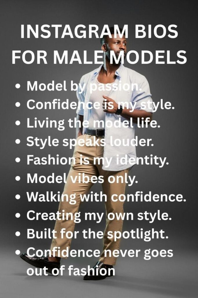 Instagram bios for male models