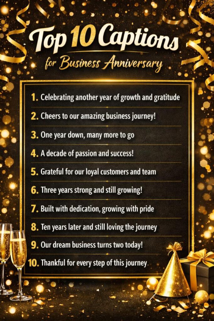 Instagram captions for business anniversary