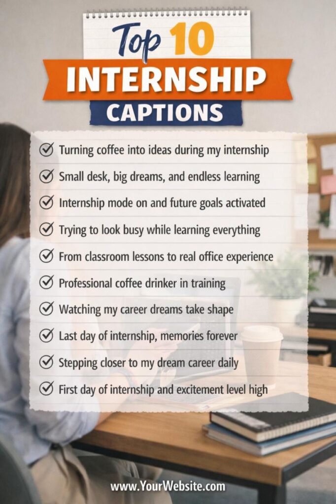 Instagram captions for internship posts