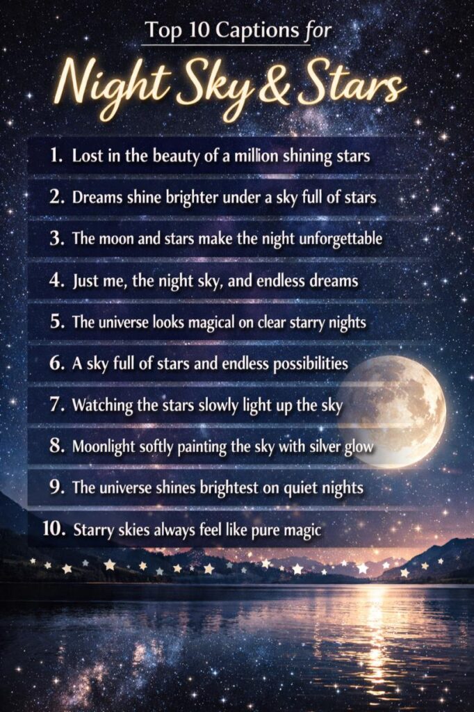 Instagram captions for night sky Instagram captions for night sky