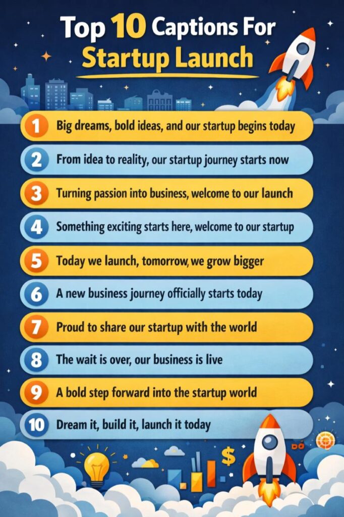 Instagram captions for startup launch
