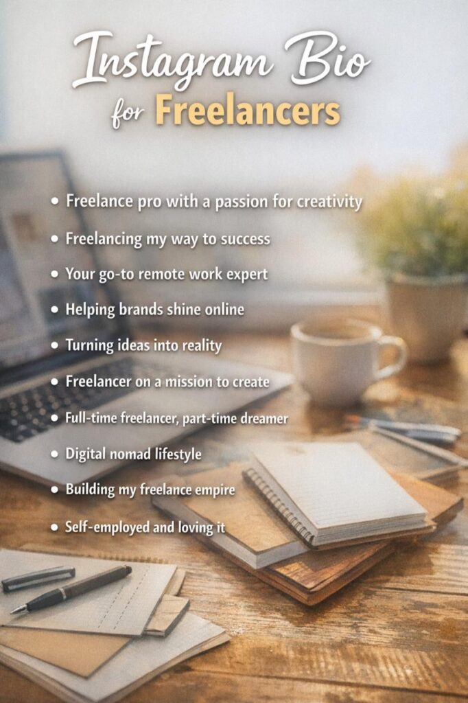 Instagram bio ideas for freelancers