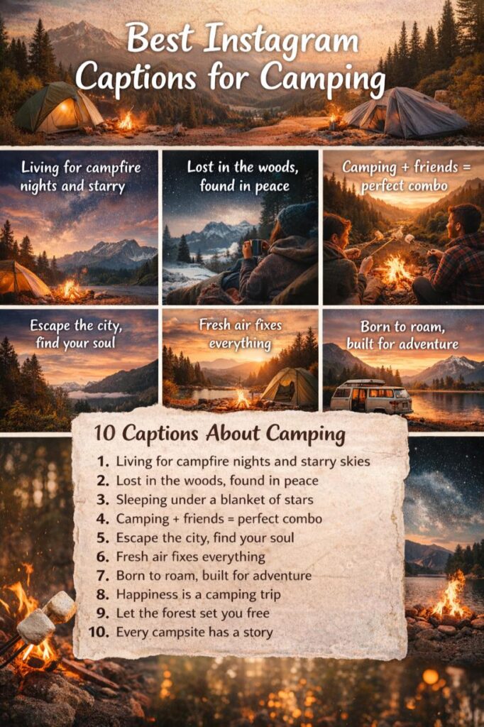 Top camping trip captions