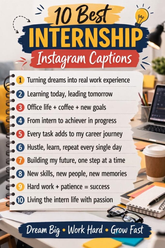 Top internship captions