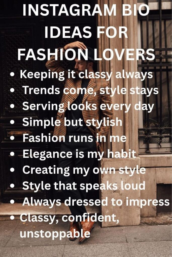 Bio ideas for fashion lovers