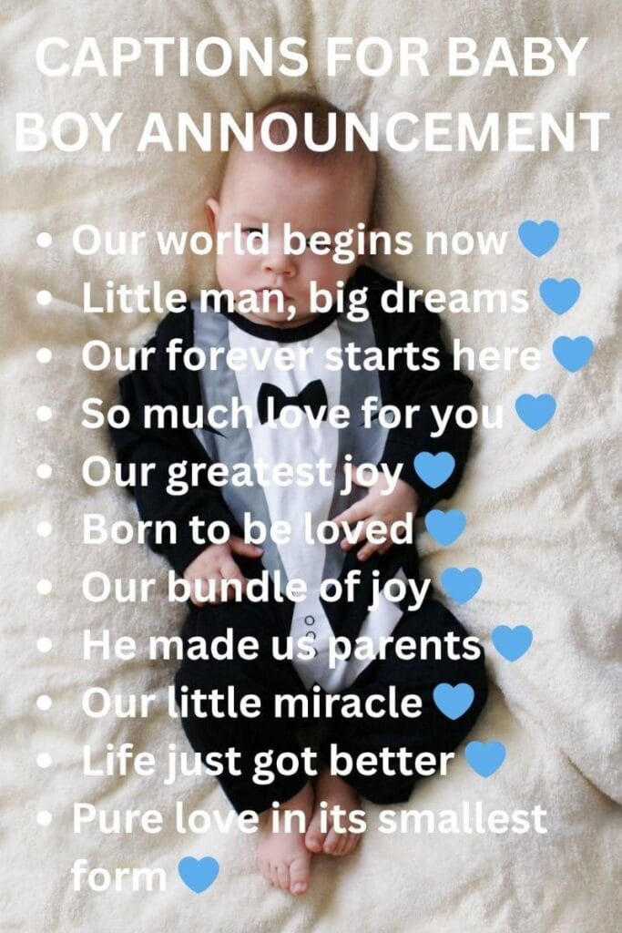 Captions for baby boy announcement