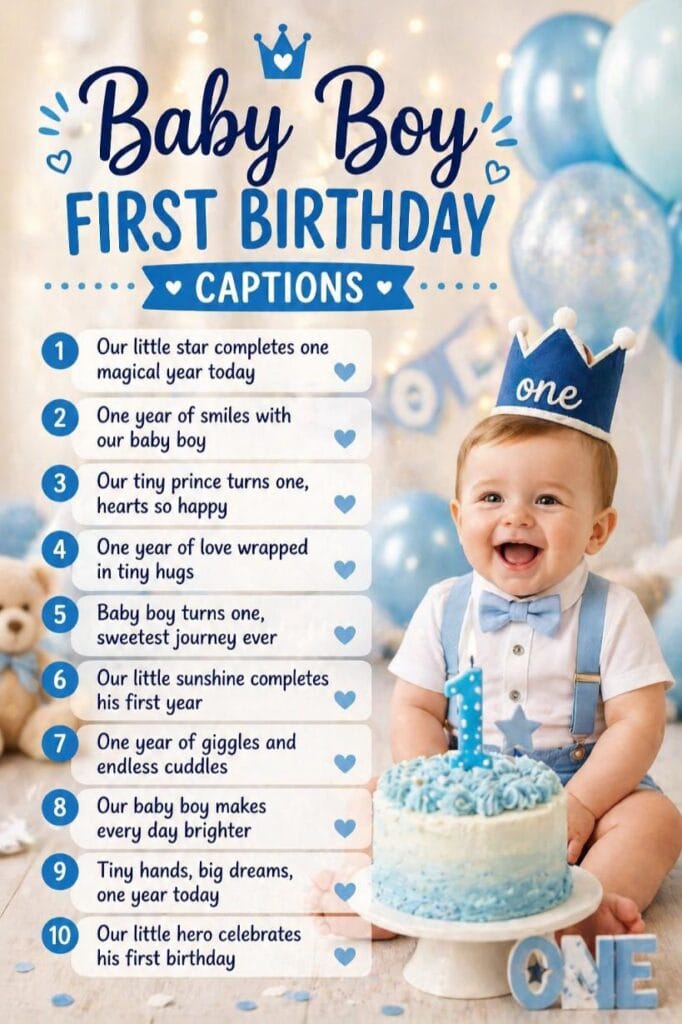 Captions for baby boy first birthday