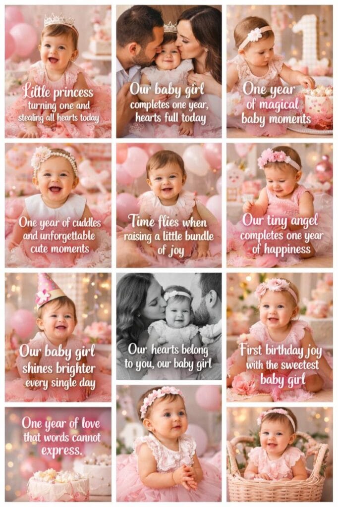 Captions for baby girl's 1st birthday