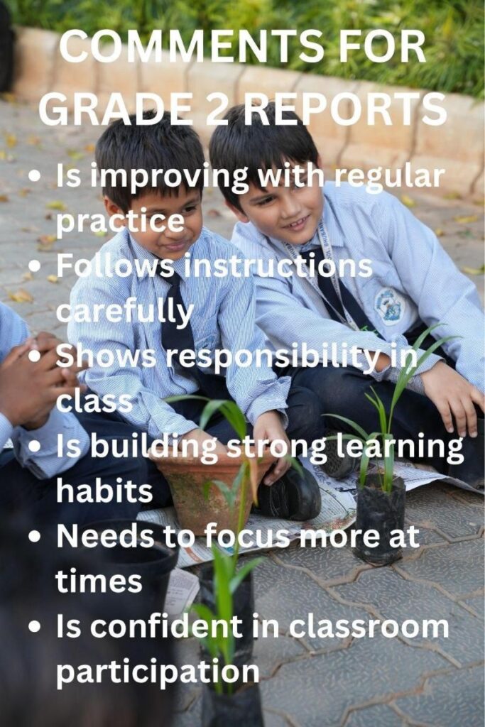 Comments for grade 2 report cards