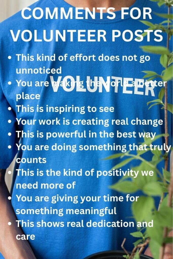 Comments on volunteers