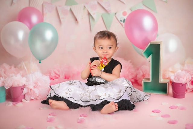 Emotional captions for baby girl's first birthday