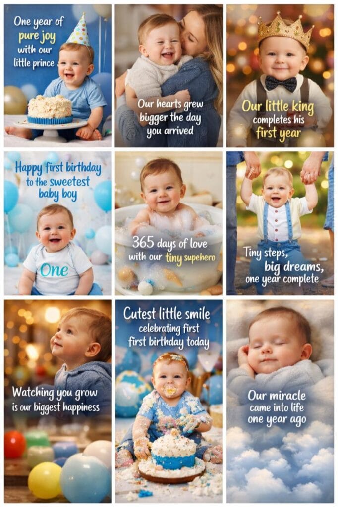 Ig captions for baby boy 1st birthday