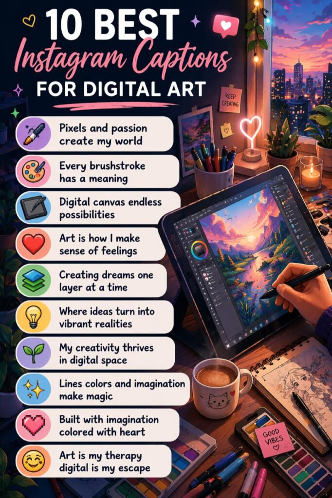 Ig captions for digital arts