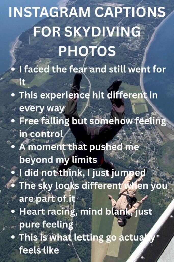 Ig captions for skydiving